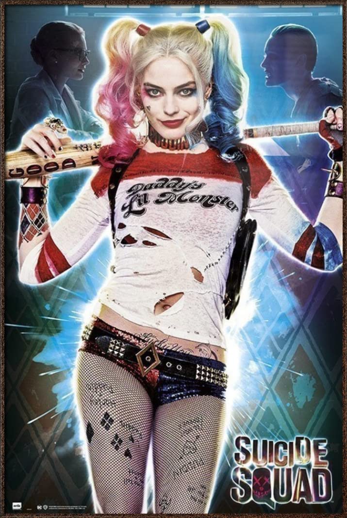 ハーレイ・クイン　フレーム付きBIGポスター Supreme ハーレイクインHarleyQinn ポスターフレーム付き壁掛けT